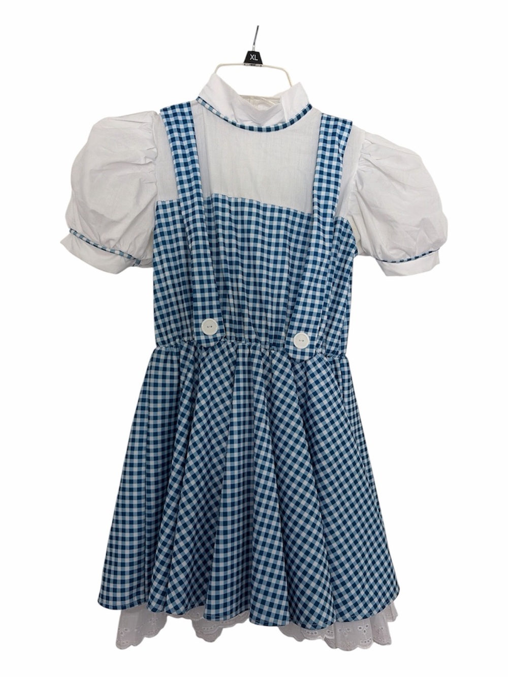 Dorothy Blue Gingham Pinafore Dress with Puff Sleeves